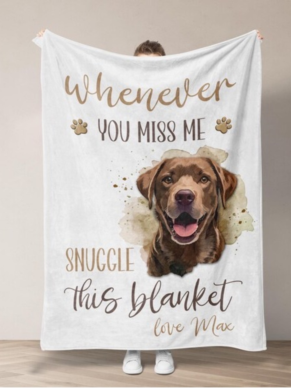 Whenever You Miss Me Brown Dog Throw Blanket - Personalized Style